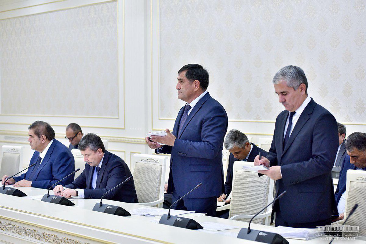 president_uz's tweet photo. Construction industry and infrastructure development under focus at a videoconference meeting chaired by the President. Shavkat Mirziyoyev proposes to launch a nationwide movement “Generosity and Support”.
#Mirziyoyev #Uzbekistan #pandemic #mitigateimpact #supportpopulation https://t.co/UUdiIVVBqp