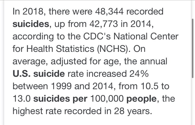 About the US:In 2017, Drug ODs killed 70K.In 2018, 48K died from suicide.Every 1% increase in Unemployment (that holds for a year), increases ODs by 3.3% and suicides by 0.99%.If unemployment averages 20% for 2020 instead of 3.5% it will add 38K ODs and 8K suicides.