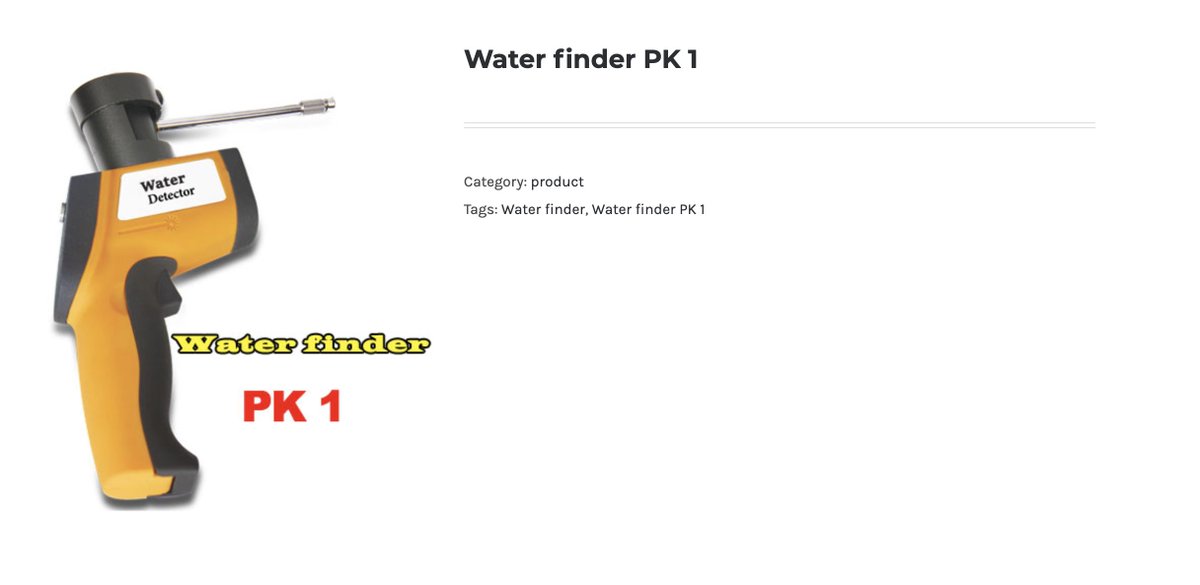 All PK products are basically the same, with slightly altered descriptions. Some gems: identify mines from behind several mountains and several different obstacles, identification of human bodies up to 300m. Water finder obvious enough not to need any description it seems