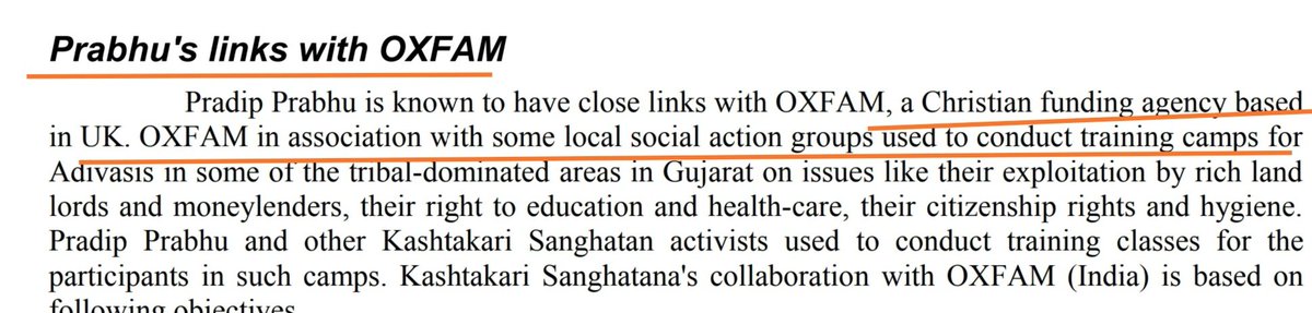 14. OXFAM is a Christian association, Funded KS on many occasions.