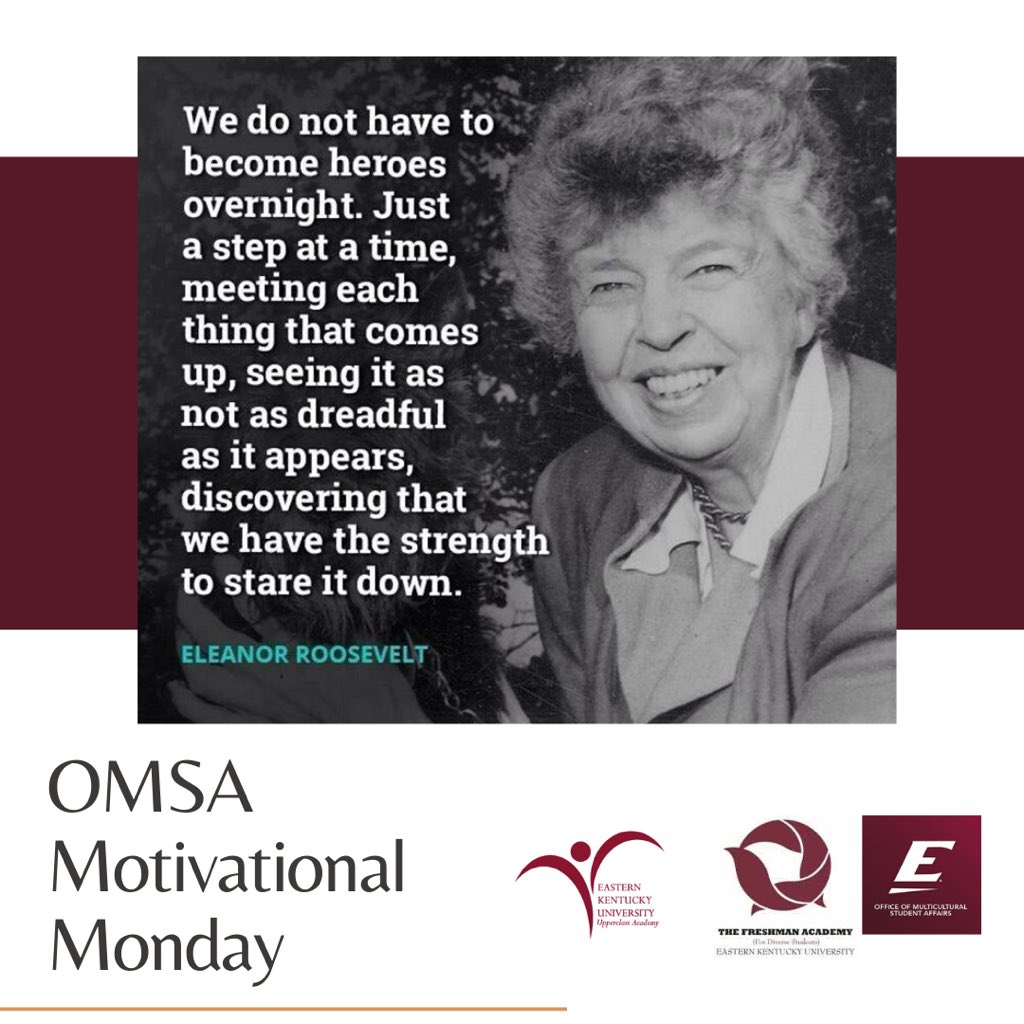 omsa110's tweet photo. This #MotivationalMonday, we would like to remind everyone, that while times are uncertain and a little scary, we do have the strength to get through each day.  We will get through this, together. #EKUeverywhere https://t.co/tUpz3lVdyE