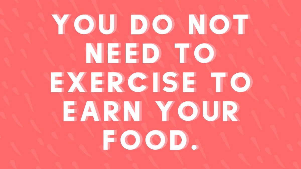 For anyone considering watching this show tonight:So first of all:1) Do not watch this show.2) You need to eat everyday. Even if you have not exercised3) Exercise is not about punishing your body or compensating for the food you consume