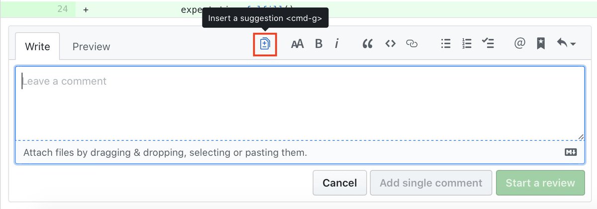 Insert a suggestion on GitHub
