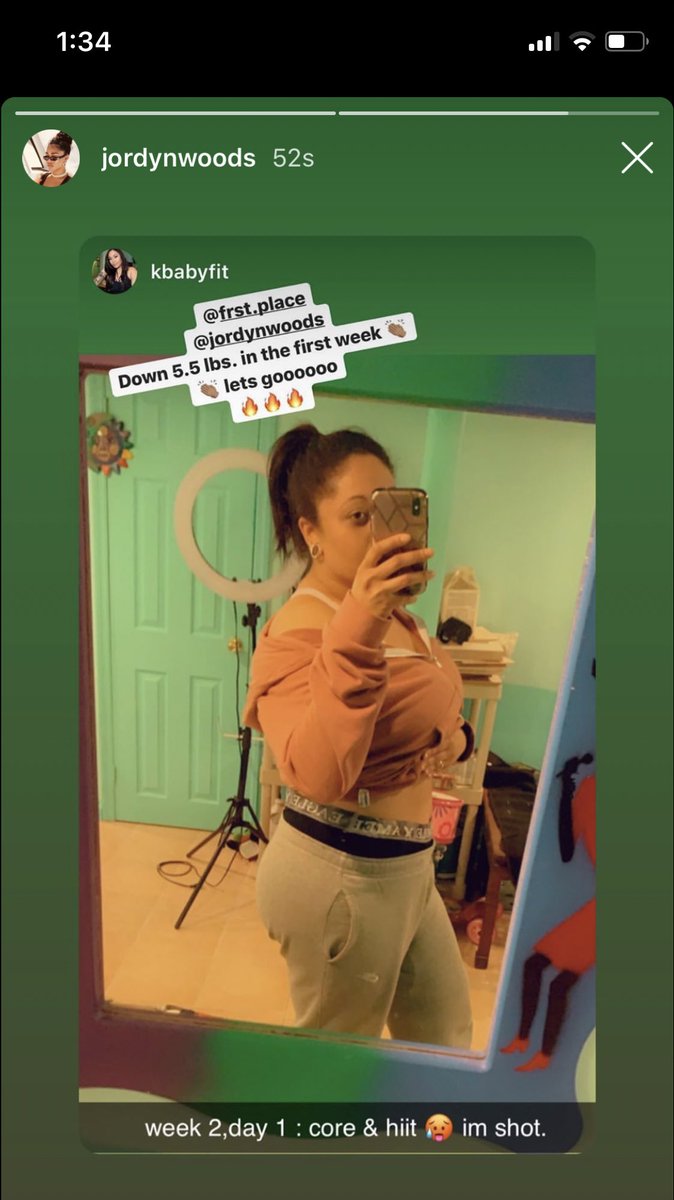 _kirbyxo's tweet photo. When youre on @jordynwoods workout plan and she reposts you ๐ Quarantine just got a wholeeee lot better ๐ญ๐๐ฝ๐๐ฝ๐ #workhardbaby https://t.co/4SiAuNdgGx
