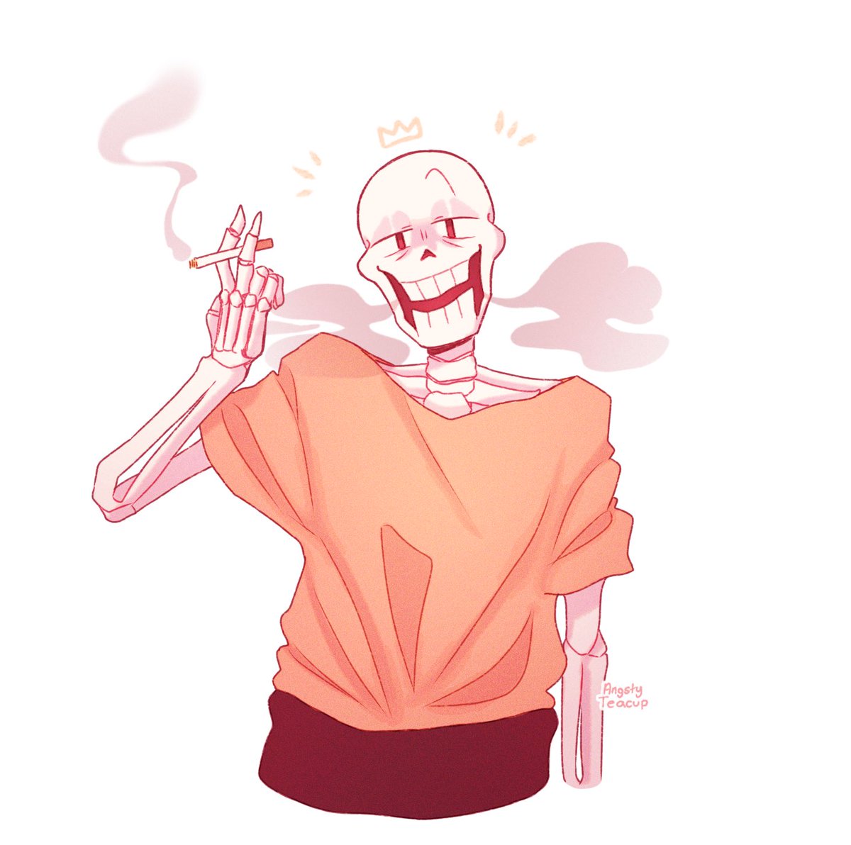 AngstyTeacup's tweet photo. Also here’s a little doodle of Swap Papyrus because I love he 🧡 https://t.co/GTbuB4jahF