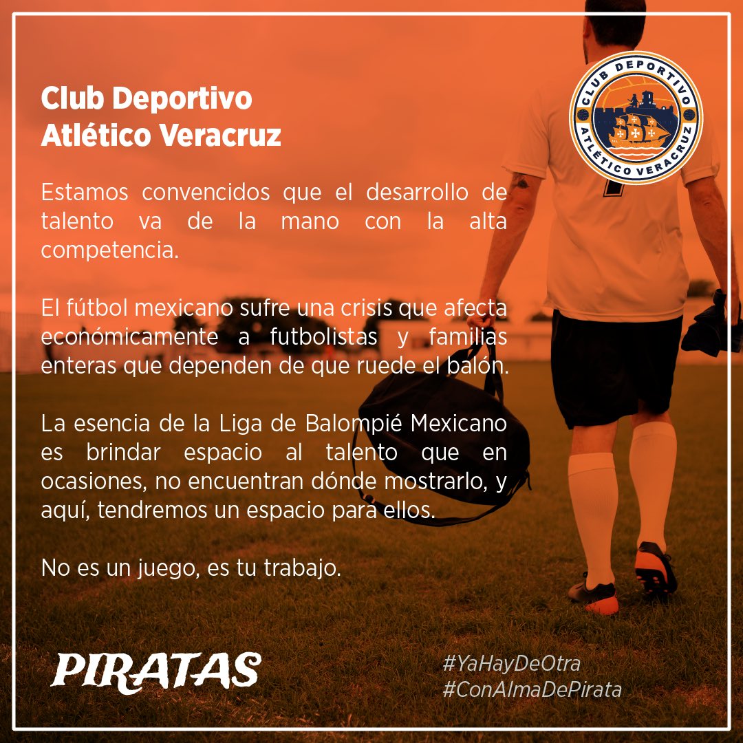 En Veracruz y <a href="/SomosBalompie/">Liga de Balompié Mexicano®️</a> reiteramos nuestro compromiso de puertas abiertas y oportunidades para todos.

#YaHayDeOtra 
#ConAlmaDePirata