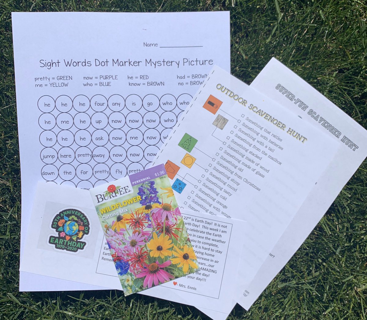 Students will be celebrating Earth Day this week by doing outdoor Scavenger Hunts, planting wildflowers &amp; solving a Mystery Picture using Sight Words! Get outside &amp; celebrate the 50th Earth Day anniversary on April 22nd 🌎 @SouthernHancock <a href="/BWE_Bulldogs/">Brandywine Bulldogs</a> @BWE_Principal