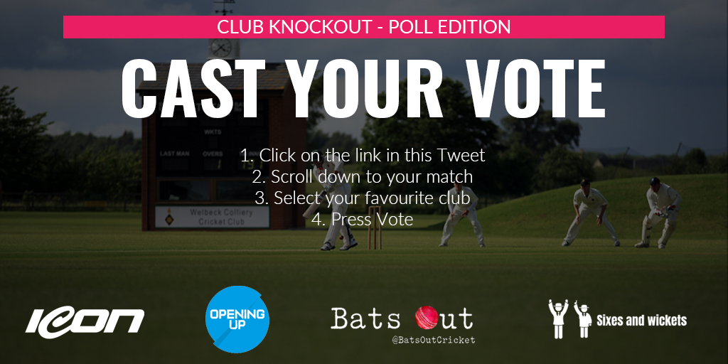 SixesANDwickets's tweet photo. Club Knockout 2020 - Poll Edition

Vote for your favourite team and help them get through to the next round

Match 1: @bedminstercc vs @FugitivesCC 

Vote here ➡ https://t.co/tu9FBeBP5r

#SixesandWicketsKO https://t.co/IPYwVfaLTn