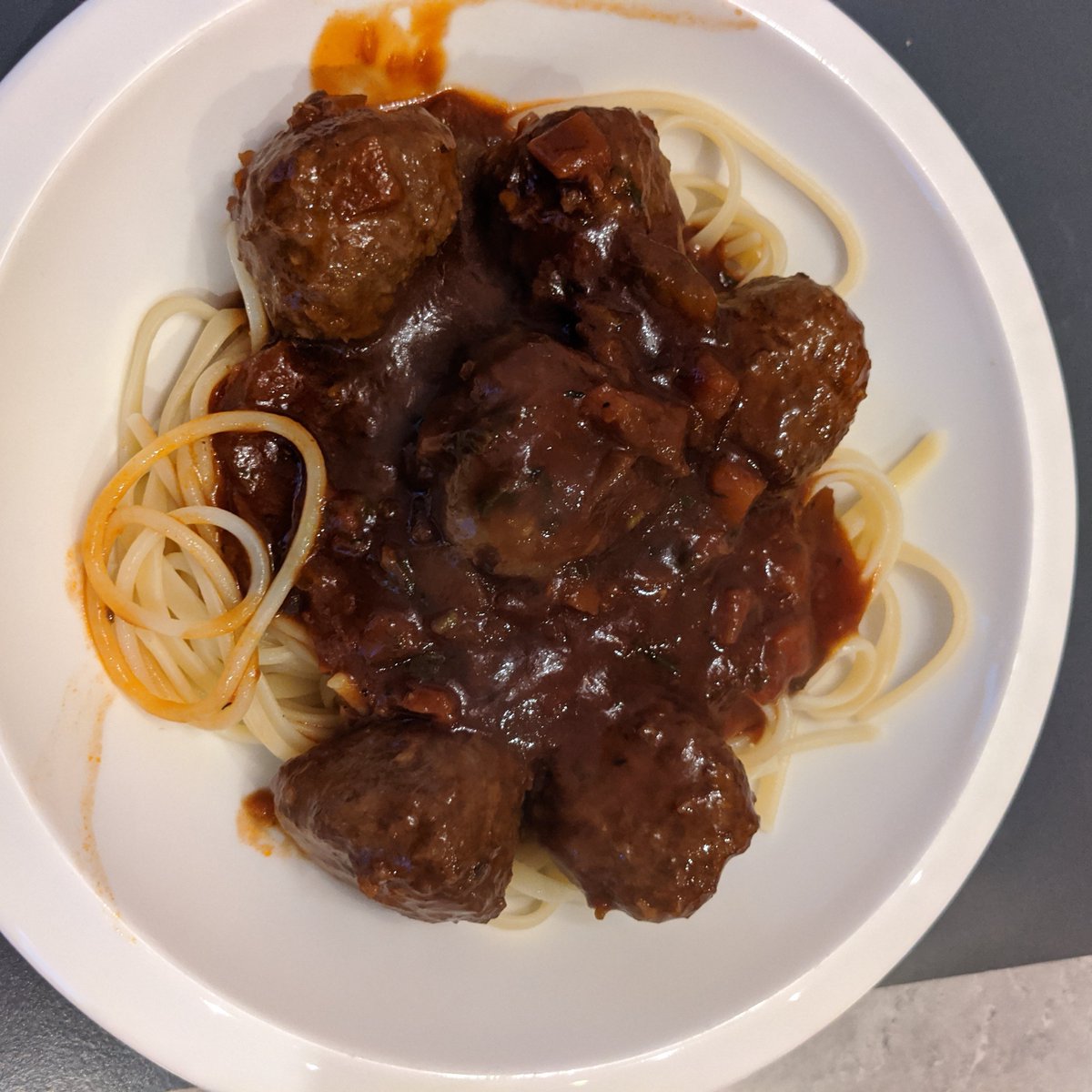 dawn_dudley's tweet photo. Rodillian DT/Food Finlay enjoyed making banana bread to use up some over ripe bananas using a BBC Good Food recipe. He also made one of the recipes provided, he made spaghetti Bolognese but we substituted mince for meatballs @food_dt https://t.co/Y25GxjemAN