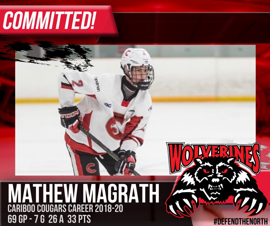 🚨🚨TEAM UPDATE🚨🚨 Mathew Magrath has committed to the <a href="/WolverinesJrA/">Whitecourt Wolverines</a> in <a href="/TheAJHL/">TheAJHL</a>! Congrats Mathew and best of luck next season! #DefendTheNorth #CaribooHockey #AlumniUpdate @PGMatters <a href="/pgmha/">PGMHA</a> <a href="/ckpgnews/">CKPG News</a> <a href="/PGSS_Polars/">PGSS Polars</a> <a href="/mypgnow/">My Prince George Now</a> <a href="/BCHockey_Source/">BC Hockey</a> <a href="/PGCitizen/">PrinceGeorgeCitizen</a> @BCHockey_U18