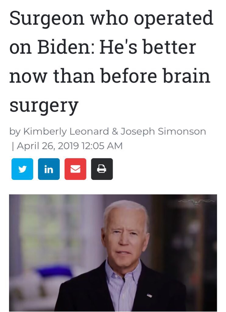 Danana On Twitter Before Biden Made Himself King Of The High Dive Msm Reported On Biden S Brain Aneurysm Brain Surgeries Biden S Continues To Lie About President Trump Inability To Covid19