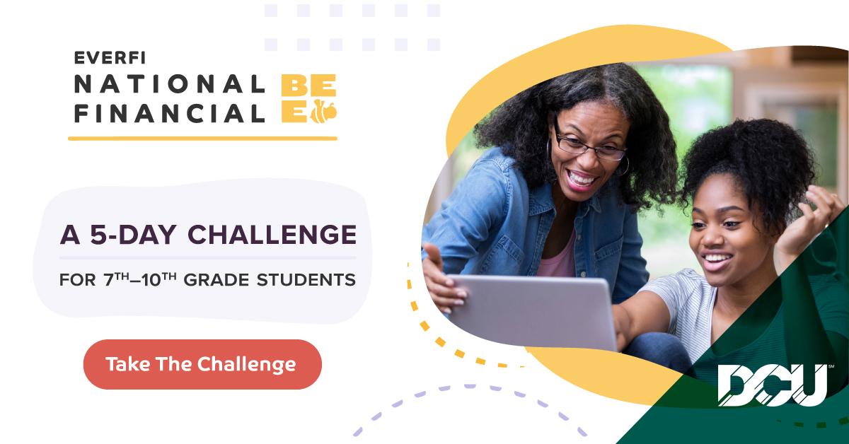 Calling all 7th - 10th graders:

Our great founding partner 
<a href="/DCUcreditunion/">DCU</a>
 is supporting the first-ever 
@EVERFI
 National Financial Bee. 

Take the 5-day challenge today for a chance to win a $10,000 scholarship. #FinancialLiteracyMonth

📝: bit.ly/2xADhWk