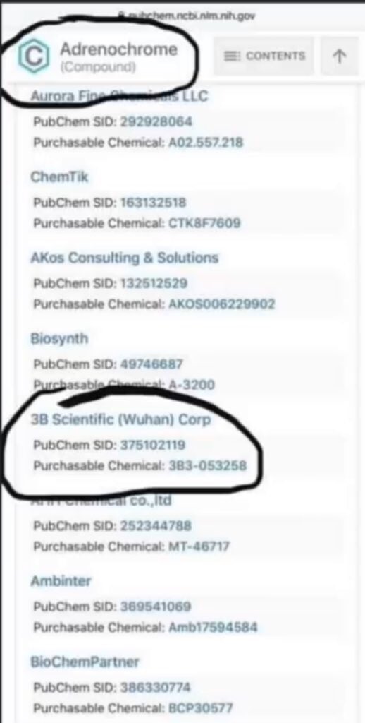 Adrenochrome Connected To 3B Scientific Corp In Wuhan? How Is That Connected To Hillary?