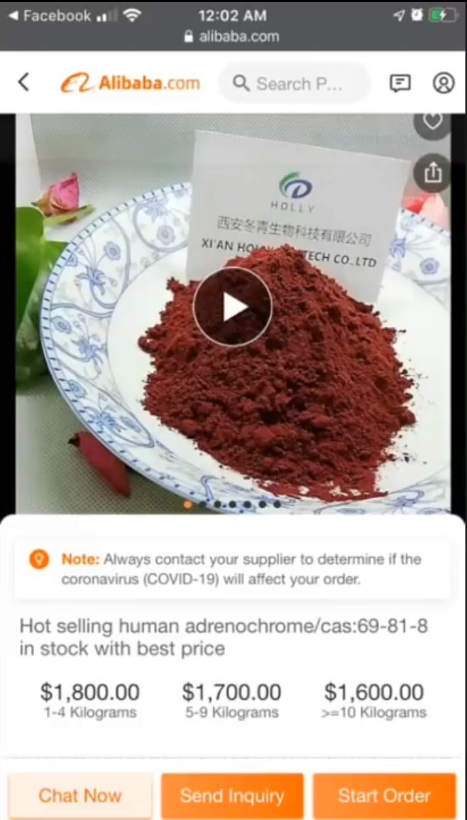 Back To Adrenochrome. Pretty Expensive Stuff. No Price Can Every Be Put On Human Life. Or Can It?