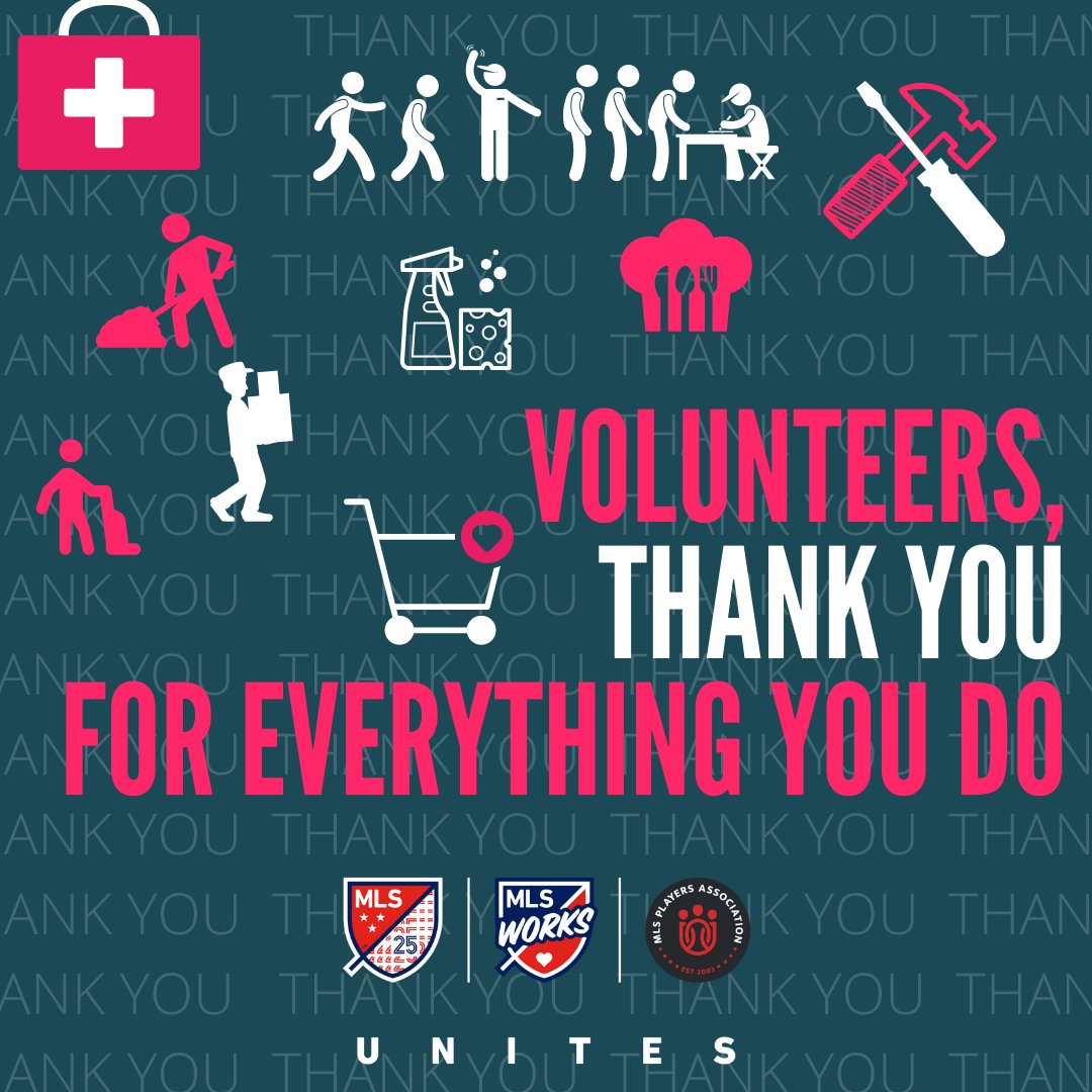 Today, we say 𝒕𝒉𝒂𝒏𝒌 𝒚𝒐𝒖 to those who give their time to help so many others in need  #VolunteerRecognitionDay |  #MLSUnites