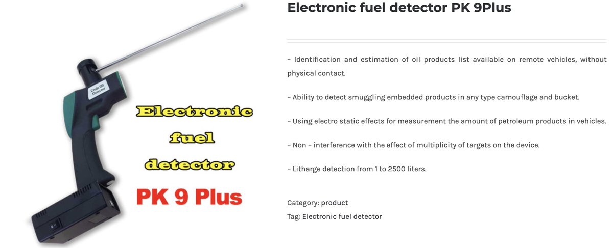 No Covid-19 detector on there. But there's a fuel detector which is a copycat of the Covid-19 device he was using at a hospital. Note the cheaply-made product tag on both. UK frauds were more professional with product tags. Also note the poorly-written product description