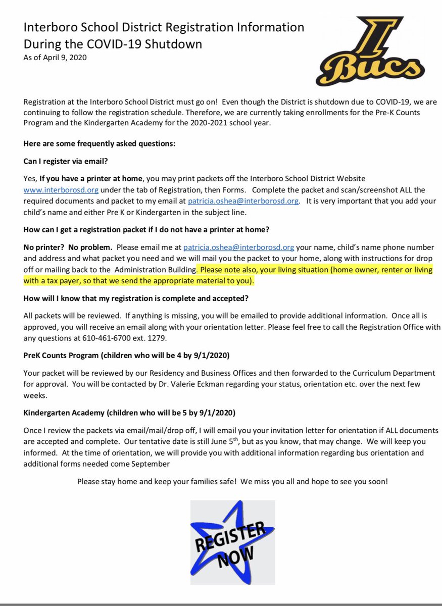 Kacademy123's tweet photo. Interboro KA and PreK families below is information regarding registration for upcoming school year @Kacademy123 https://t.co/nhGs6QFmzH
