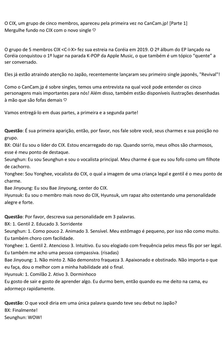 CIXBrasil's tweet photo. [TRAD] 20/04/20 | Entrevista do CIX para a revista japonesa CanCam (parte 1).
🔗https://t.co/Nt2aWOmD35

#CIX #씨아이엑스 #BX #배진영 #승훈 #용희 #현석 @CIX_Official #CIX_Revival https://t.co/JdFqatWX0V