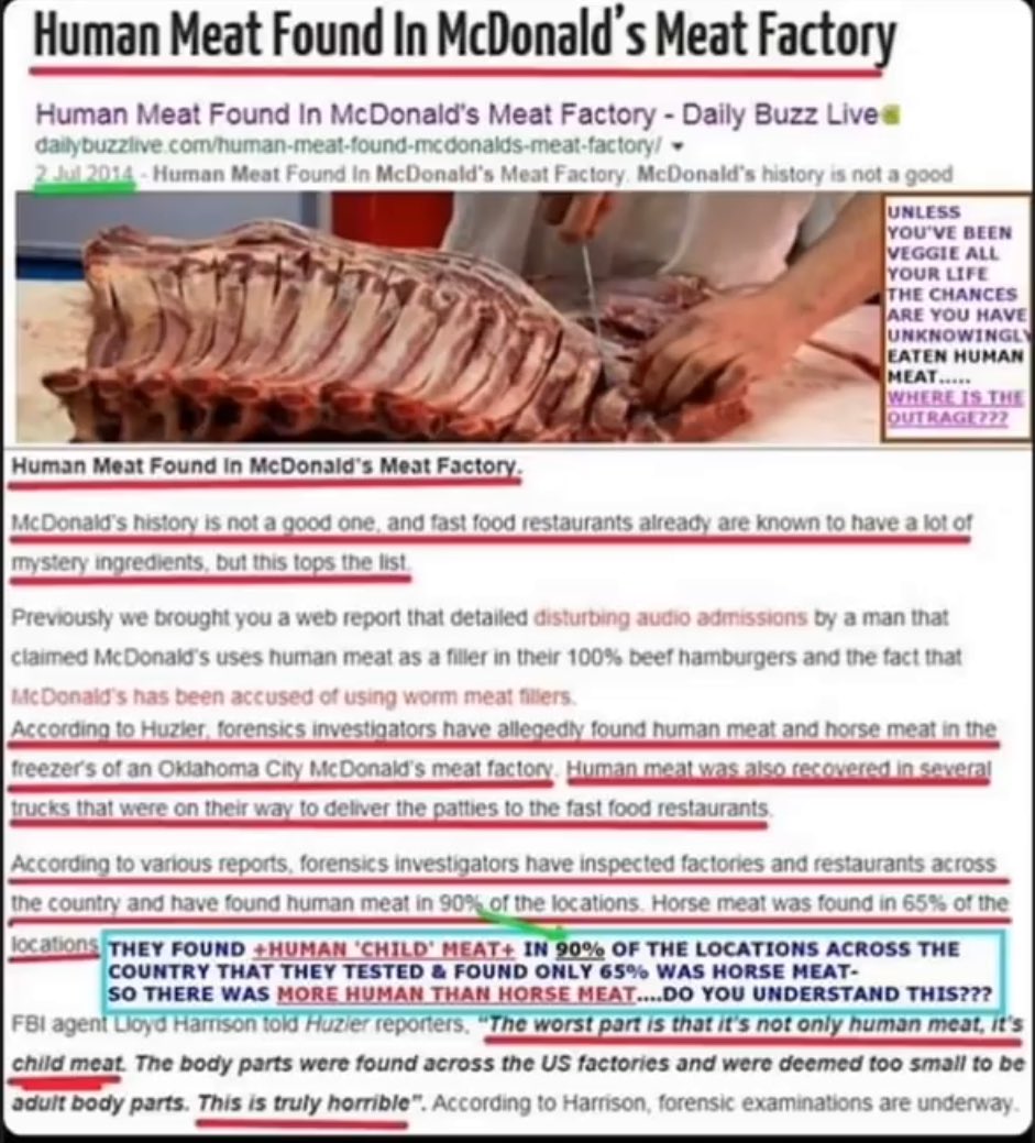 Human Meat At McDonald’s?