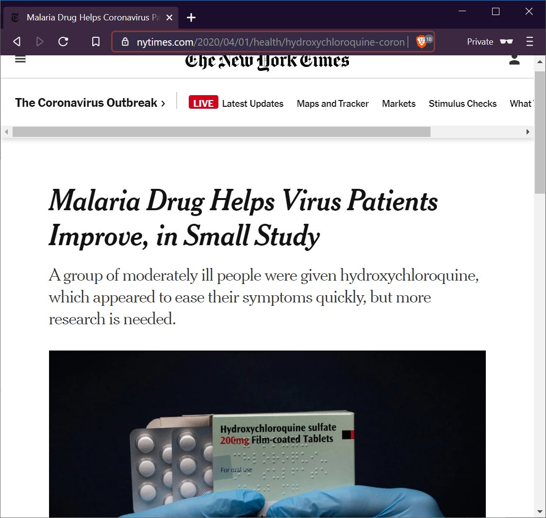 Part of the problem is that journalists can't provide context. Trump's support for hydroxychloroquine is virulently anti-science, but the NYTimes doesn't employ people who understand science to provide context. https://www.nytimes.com/2020/04/01/health/hydroxychloroquine-coronavirus-malaria.html