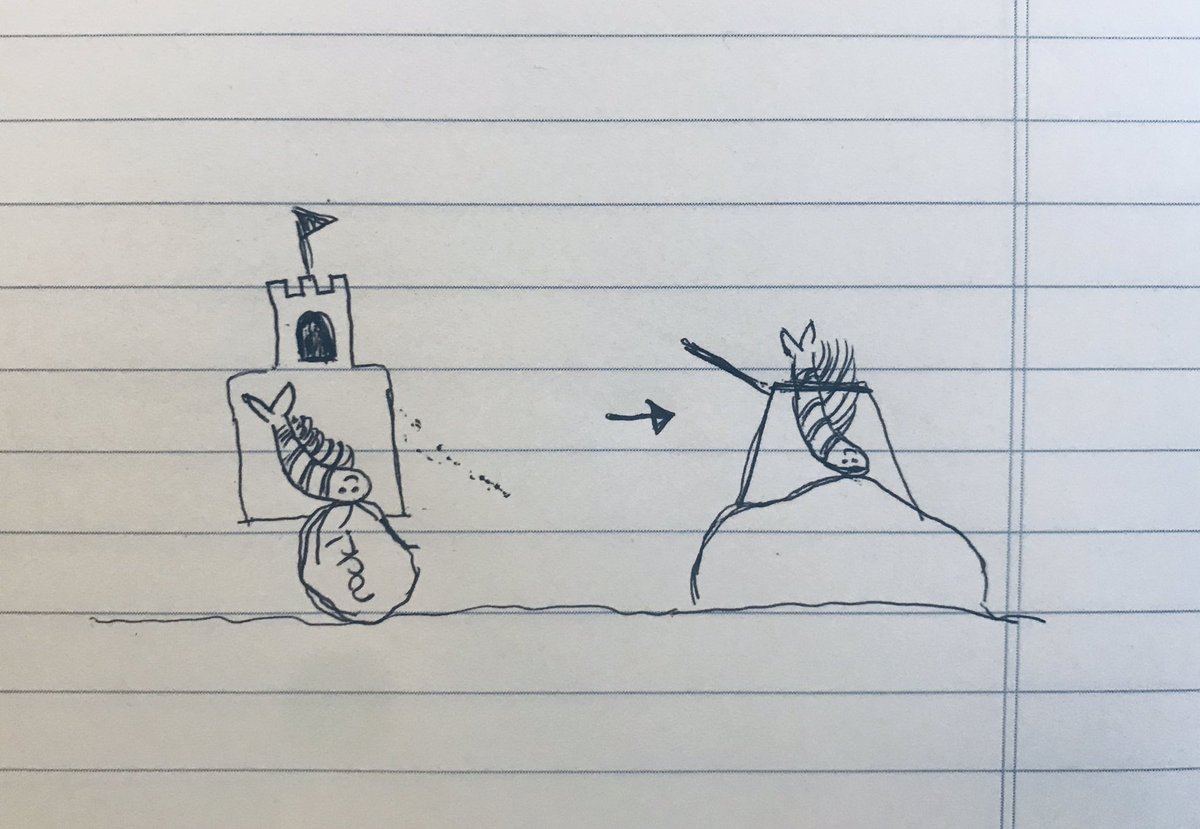 jasminejpeacock's tweet photo. @OceanWiseEdu here’s my drawing from today’s Wet Lab Biologist Talk! My little upside down shrimp in his little castle 🦐🏰 #BarnaclesAreWeird https://t.co/oobw3kX4sj