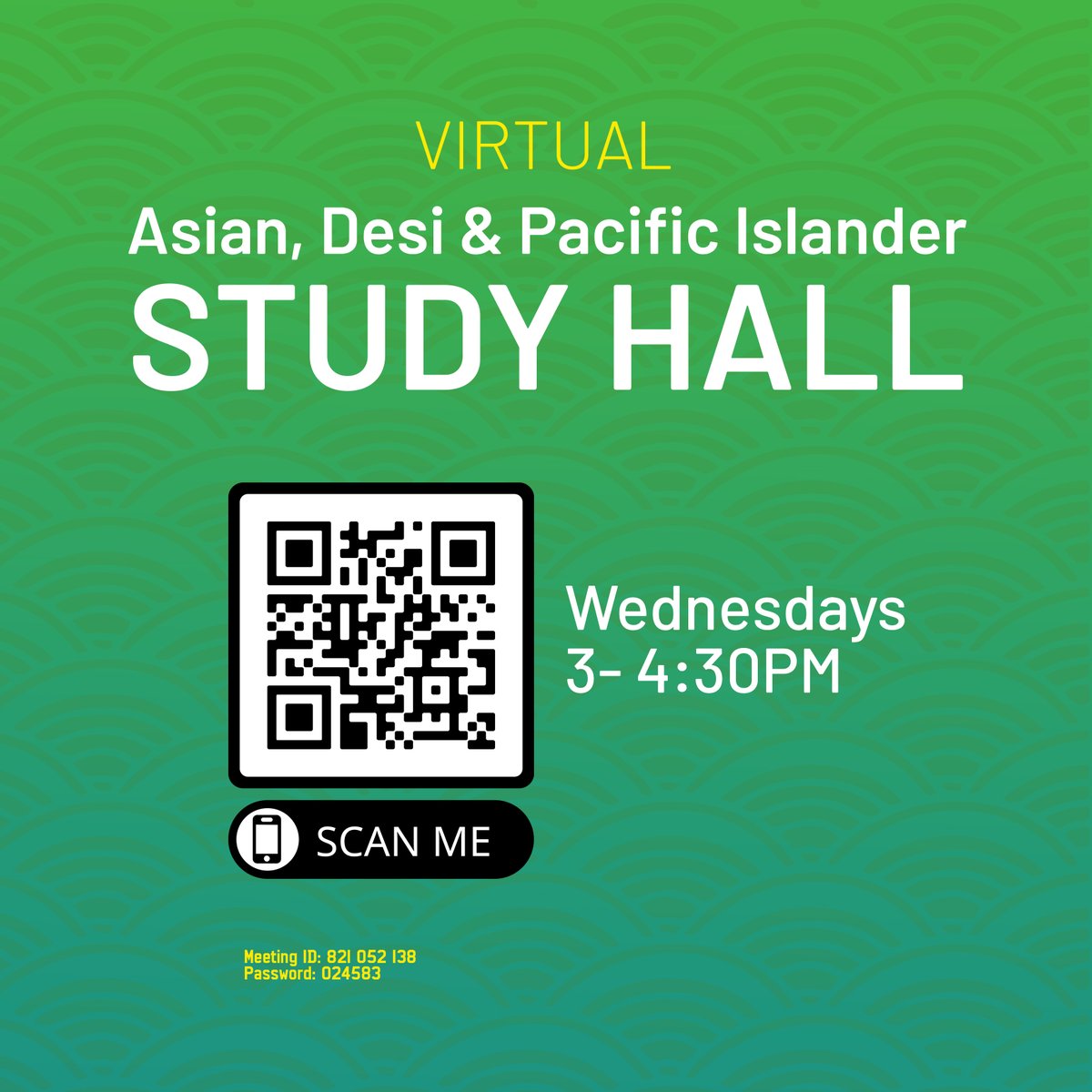 UOEquity's tweet photo. CMAE is here for you! Cultural study halls are being held online for support. Check out the schedule for these study halls. Scan the QR code or use the link provided. See you there! #cmae #virtuallearning #virtualstudyhall #culturalstudyhalls #weekly #ducksonline https://t.co/8R3xBSh3vn