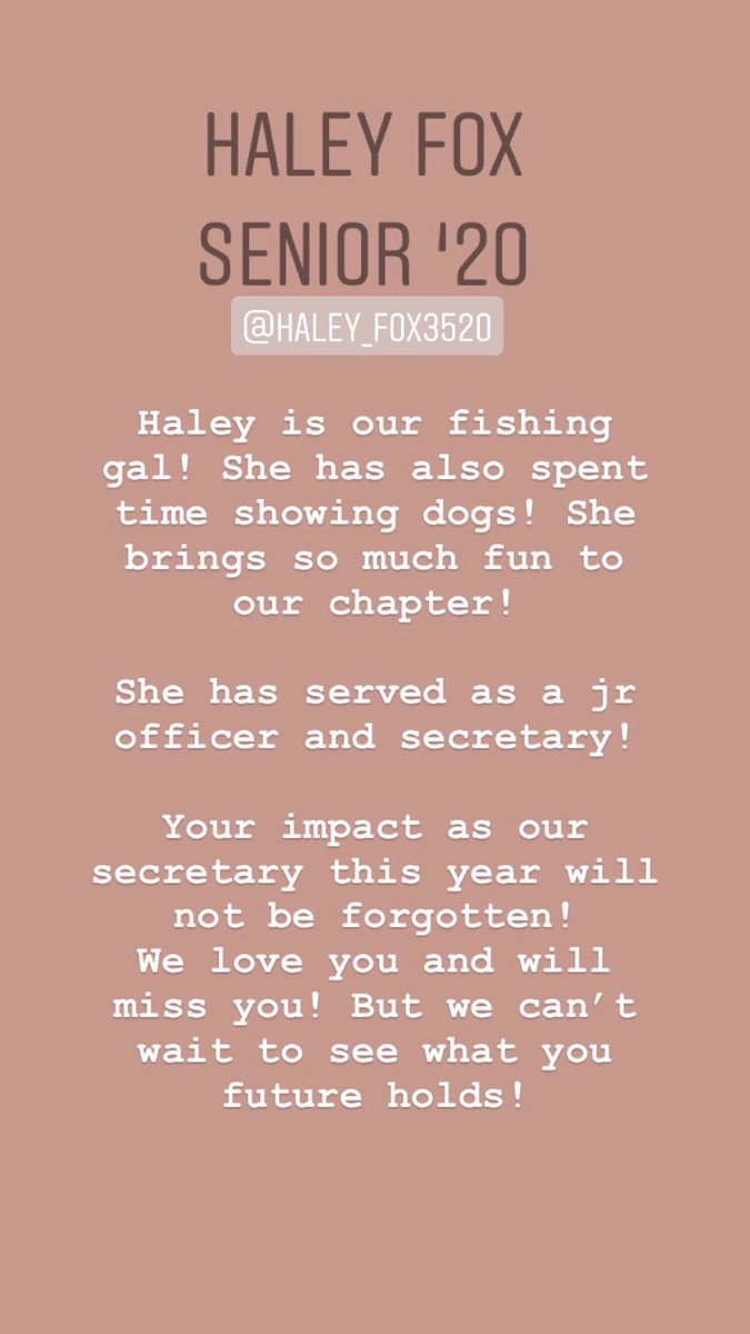 ⭐️Senior spotlight ⭐️ 
        Haley Fox