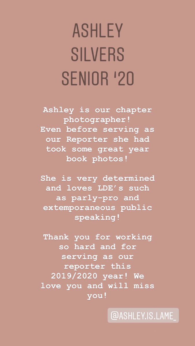 ⭐️Senior spotlight ⭐️ 
      Ashley Silvers