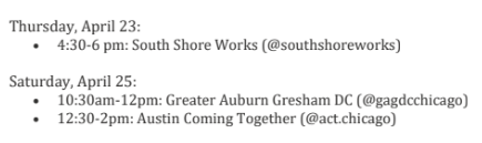 Here's where/when you can participate in the town halls in Austin, South Shore and Auburn Gresham.