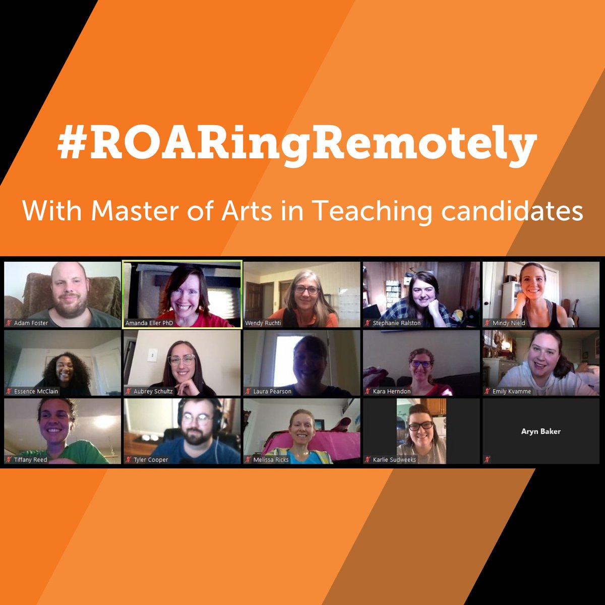 IdahoStateEd's tweet photo. These Master of Arts in Teaching candidates are still meeting for their weekly seminar with Dr. Wendy Ruchti and Dr. Amanda Eller. These soon to be teachers are eager to get into the classroom with students! #ROARingRemotely #IdahoStateCOE https://t.co/cvR7KZIfOH