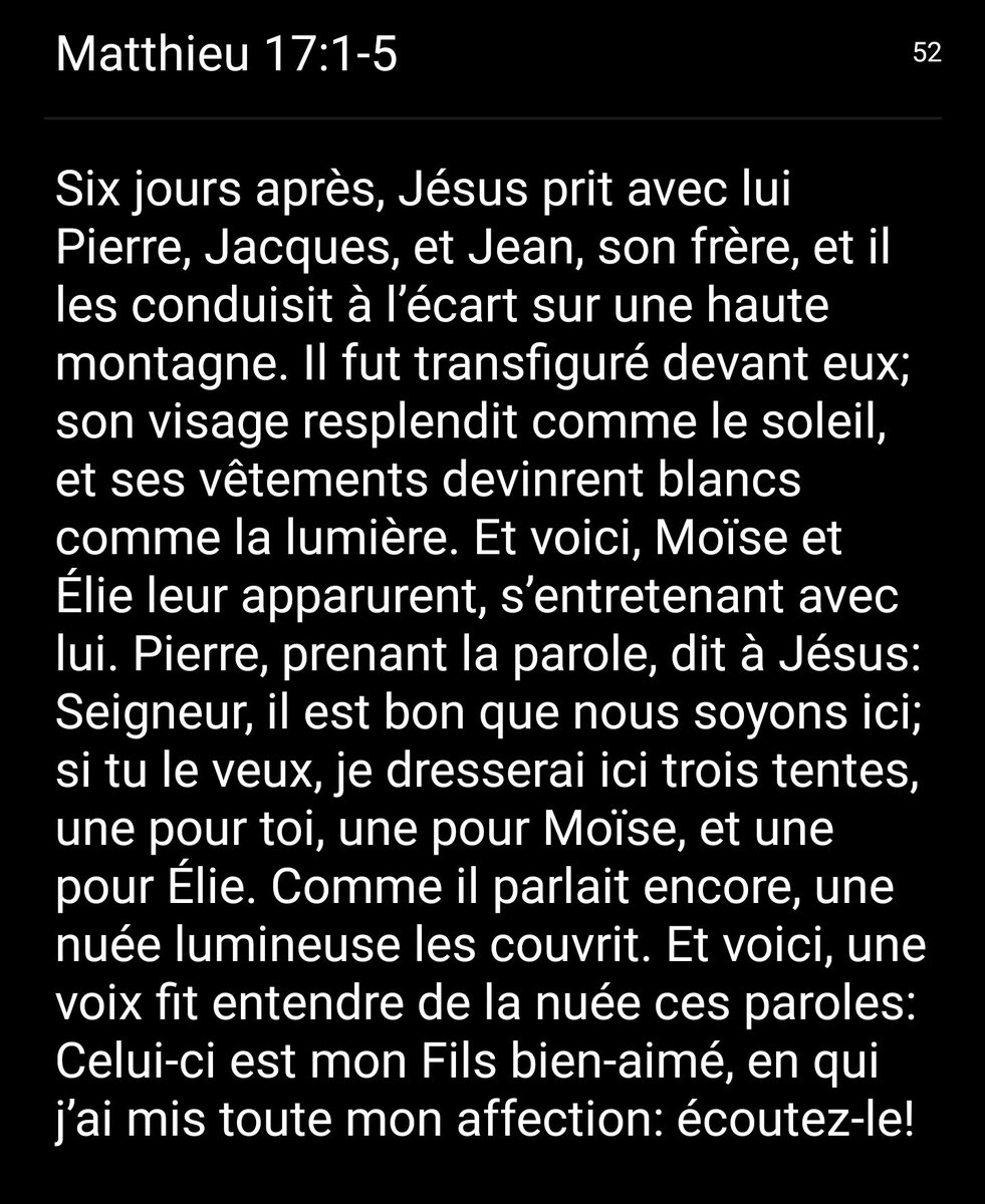 2. La Sainte Trinité s’est révélée pendant la transfiguration du Fils de Dieu :