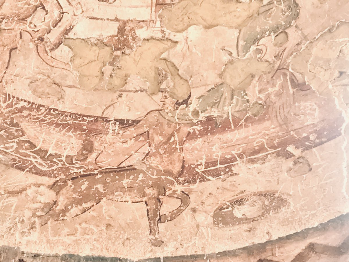 The frescoes include a unique depiction of the zodiac. Figurative art was alive & well in early Islamic secular art. Sadly, they have been badly damaged over the years, but recent conservation has restored some of their incredible vibrancy