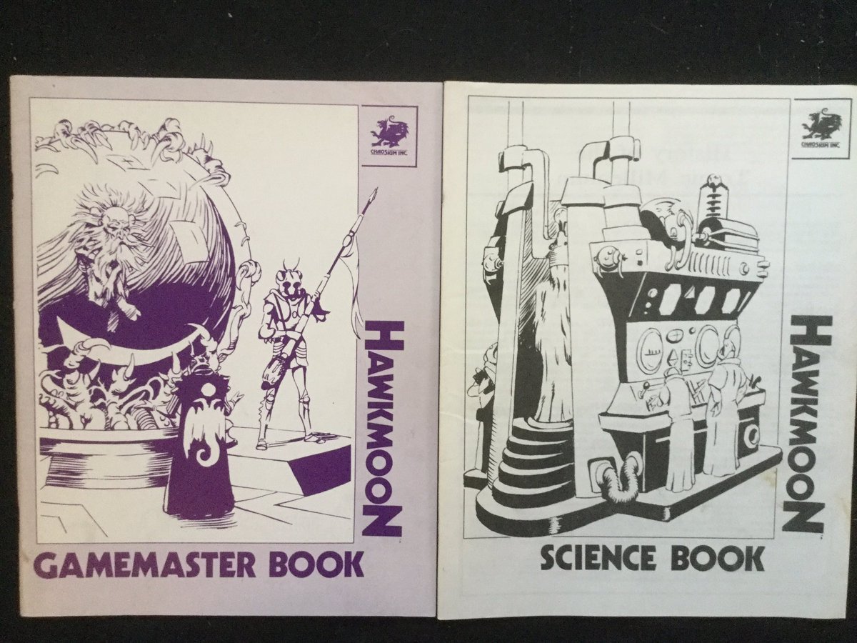 Recently unearthed the two white booklets (missing for like 30 years) so today’s game is the Hawkmoon RPG from Chaosium. The box I left in MA when I moved to NYC in 1987. I had gotten Hawkmoon on release the year before.  #CuratedQuarantine