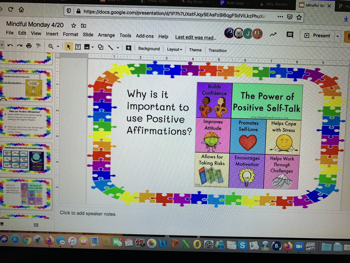 mtishlerMTPS's tweet photo. Positive affirmations to start our week! #MindfulMonday 😃👍🏻🌈@MrsPerkinsMTPS @AsherHolmesES https://t.co/Ekk4xcISYx