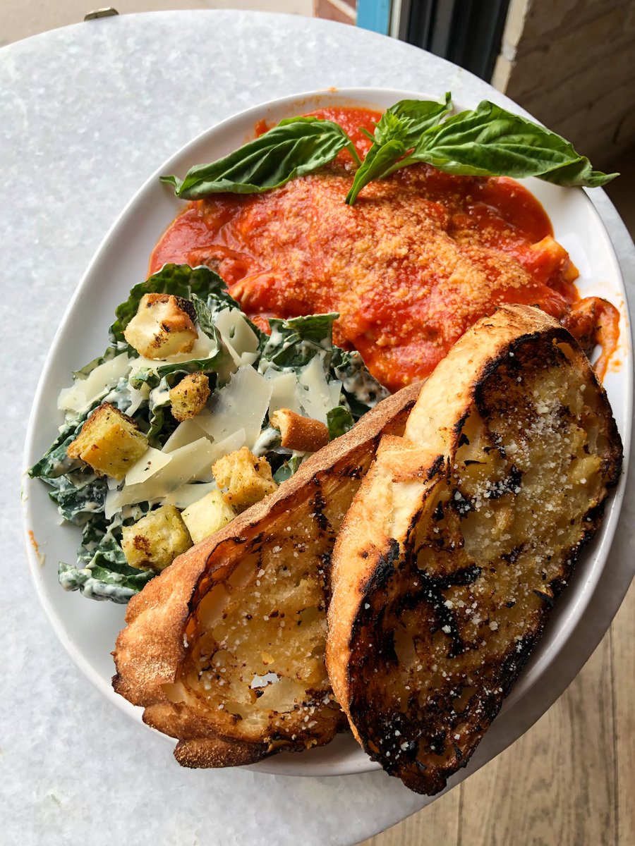 Lasagna bolognese with Caesar salad is on takeout special today!