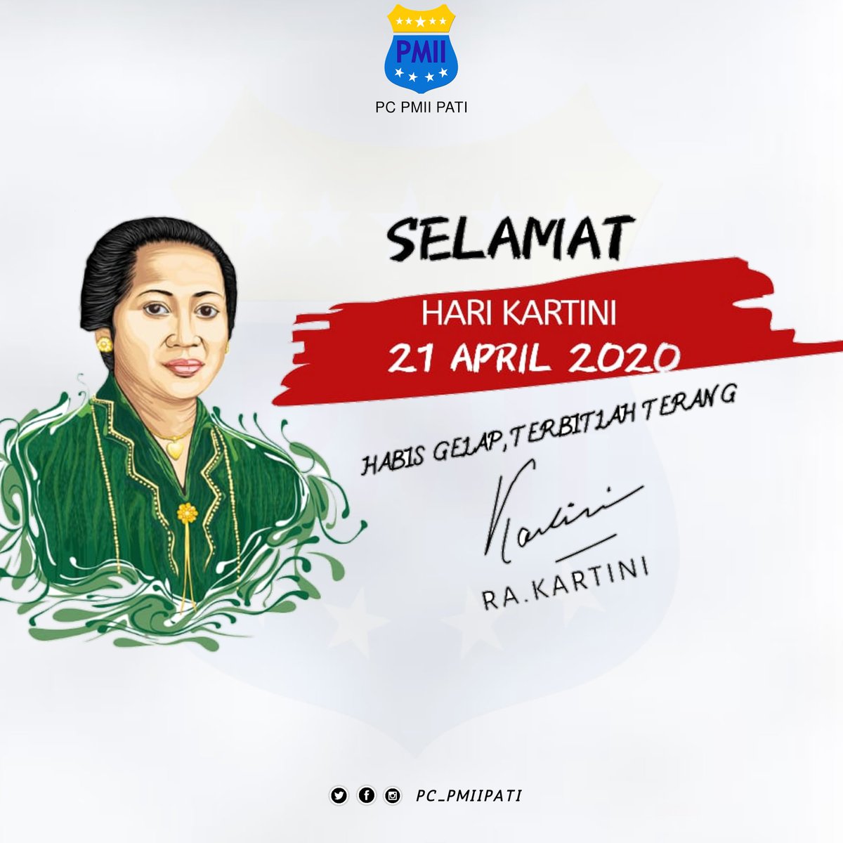 pcpmiipati's tweet photo. "Jangan mengeluhkan hal-hal buruk yang datang dalam hidupmu. Tuhan tak pernah memberikannya, kamulah yang membiarkannya datang."
-Raden Ajeng Kartini
#kartiniday #PMIIPati
#kartiniday https://t.co/Vdc3E9tEeS