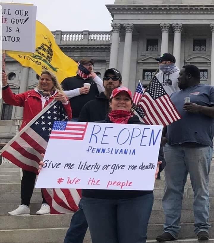 Can’t fix stupid . Peep her spelling Pennslvania and peaple   #Harrisburg  #Pennsylvania  #Protest  #Dumbasses  #Pennsyltucky