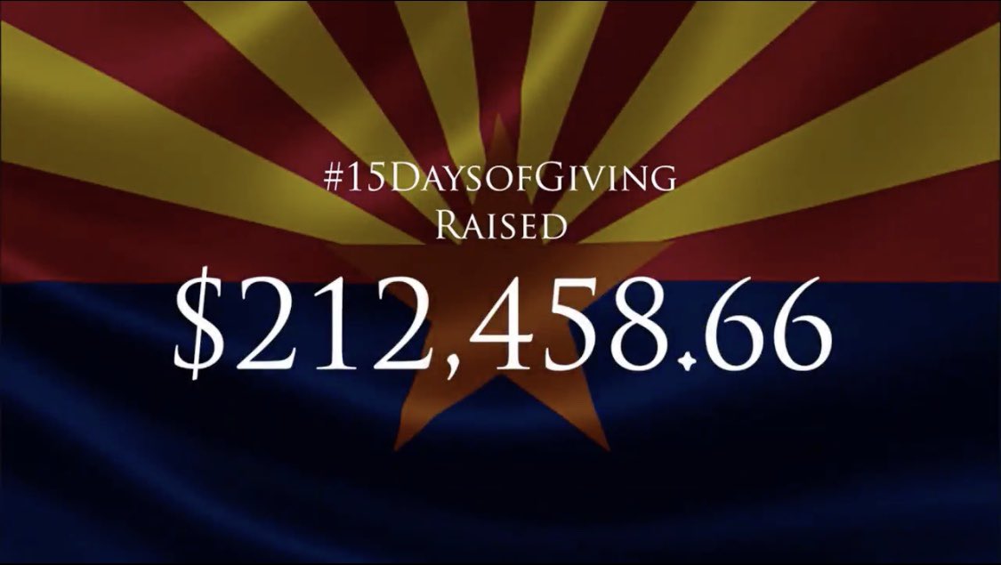 NoahLJennings's tweet photo. ICYMI: #TeamMcSally’s #15DaysofGiving raised $212,548.66 for #COVID19 relief efforts of the @SalvationArmyUS! Check out the video below from @PhxSalArmy on Senator @MarthaMcSally’s 15 Days of Giving! #AZSen https://t.co/9enk0rJLcd