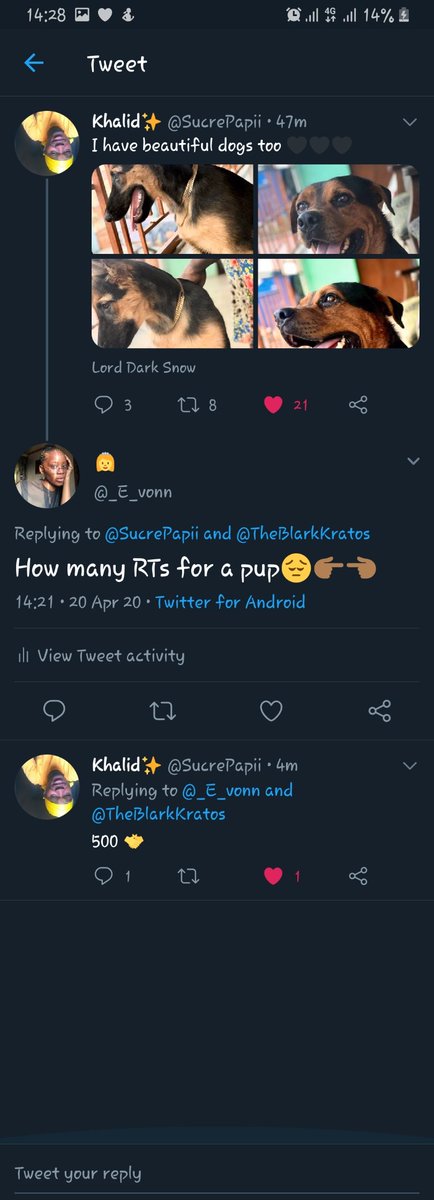 Hey guys, I have been Bambiala-ing for a pup for a while now to ease lockdown boredom and <a href="/SucrePapii/">Motolani 🦂</a> gave me a lifeline.
I need 500rts to get a puppy from him. Please guys. RT