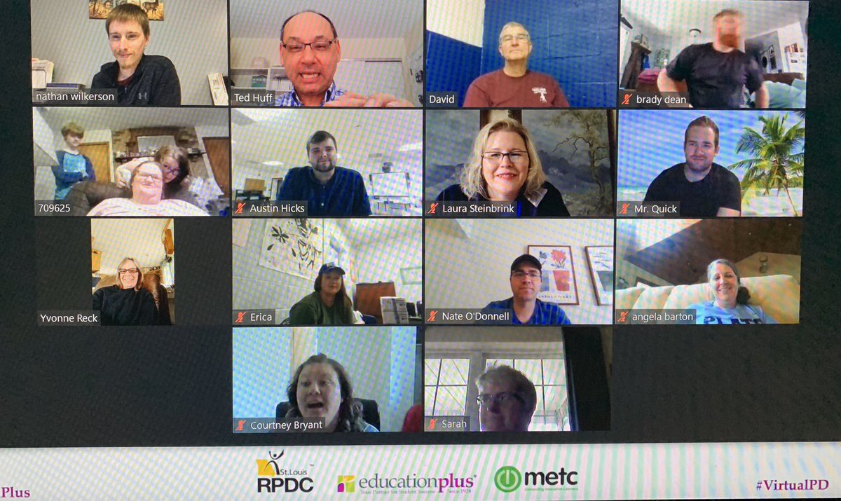 TedHiff's tweet photo. Best way to start the week, getting to chat with the @platorv middle and high school staff! @SteinbrinkLaura @daltonquick @EricaCrews20 @StLouisRPDC @EducPlus #VirtualPD #educplus https://t.co/OR9IGt262x