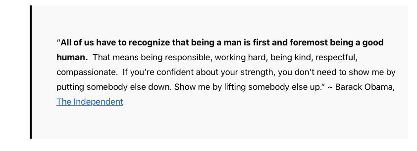 SCSU_CMS's tweet image. Going to leave this quote with you here!! What do you guys think it means to be a man? #MasculinityRedefined #men #ToxicMasculinity