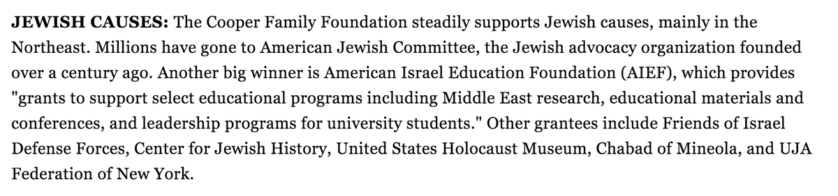 Milton Cooper donated $100,000 to  @DMFIPAC on February 14. The 91 year-old is a member of AIPAC's National Real Estate Committee, and he's contributed to American Israel Education Foundation as well as Friends of Israel Defense Forces.