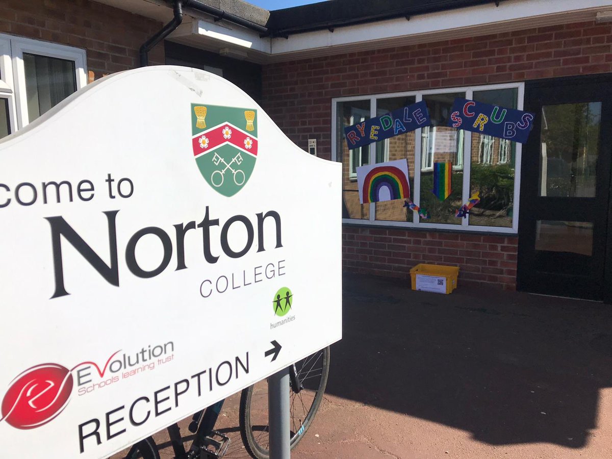 NortonCollege's tweet photo. Today our students created a drop off point for Ryedale Scrubs to allow other students to take part in the community project! Well done to Mrs Marshall, Mrs McDonald and the team - this looks fantastic! https://t.co/B9oPsSSQAO