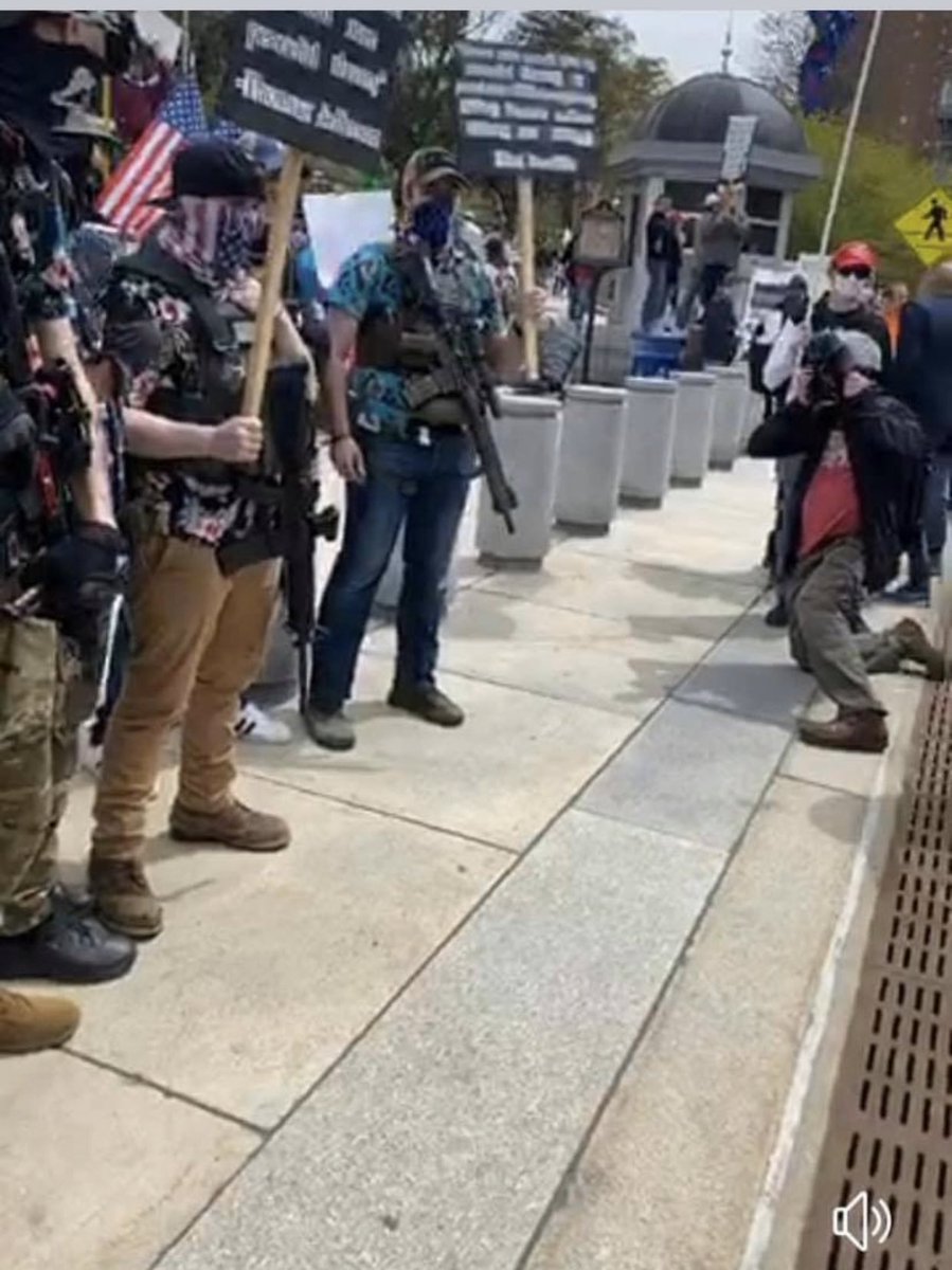 Now why is this at the protest in my city  #ReOpenPA . If this was a black person I swear they would’ve been shit dead already