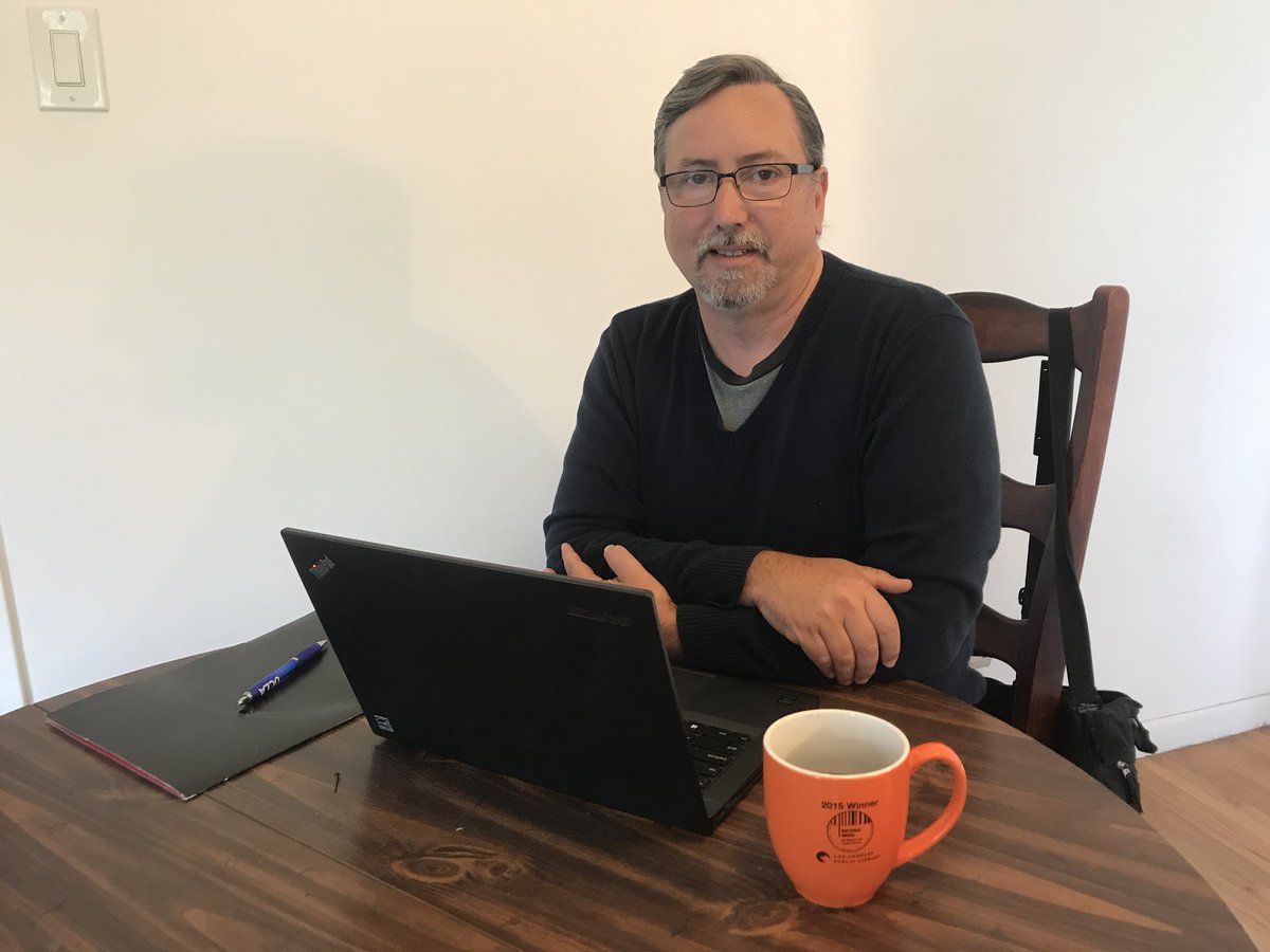 steve at his workstation