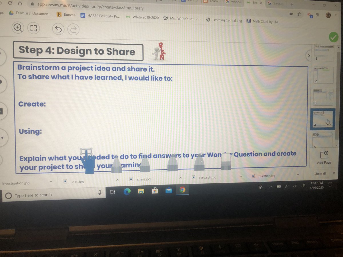 ReneeLWhite5's tweet photo. Excited to share this assignment with my students this Friday! 😆I made my #GeniusHour research guide into a @Seesaw activity for students to begin their own @geniushour projects at home during #remotelearning for their flex Fridays. #HAWKSsoar #inquirybasedlearning #COVIDー19 https://t.co/h4QsICs2we