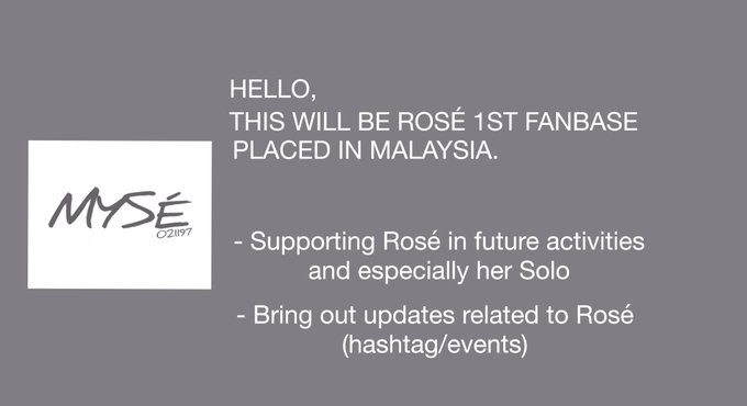 rouroumy's tweet photo. Hello, 
This will be ROSÉ first fanbase account in Malaysia. Do support us &amp; her in the upcoming stuffs.

#ROSÉ #로제 #ロゼ #朴彩英 #BLACKPINK #블랙핑크 https://t.co/qJRL5BFQR6