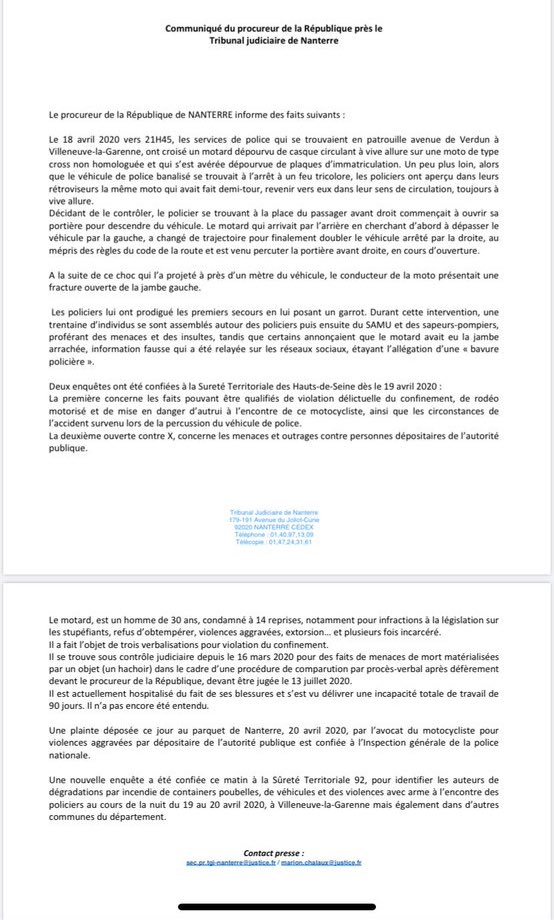 tprincedelamour's tweet photo. #VilleuneuveLaGarenne Confirmé: La #racaille à jambe cassée n'a pas exactement le profil de Mère Teresa.
Il a été condamné 14 fois pour trafic de drogue, violences aggravées, extorsion, emprisonné plusieurs fois et était sous contrôle judiciaire pour menaces de mort avec hachoir! https://t.co/08GLhUipL7