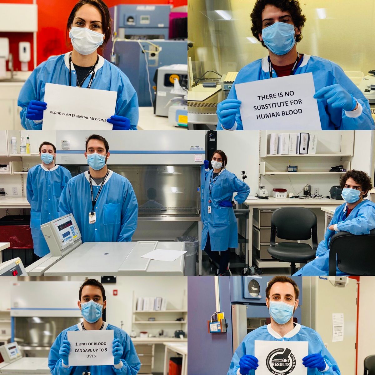 my1blood's tweet image. We would like to celebrate #MedicalLabProfessionalsWeek by saluting the heroes all throughout our lab teams! 👨‍🔬👩‍🔬 Thank you for your amazing work to ensure the quality testing and processing of safe lifesaving blood products! Your contributions cannot be understated! ❤️