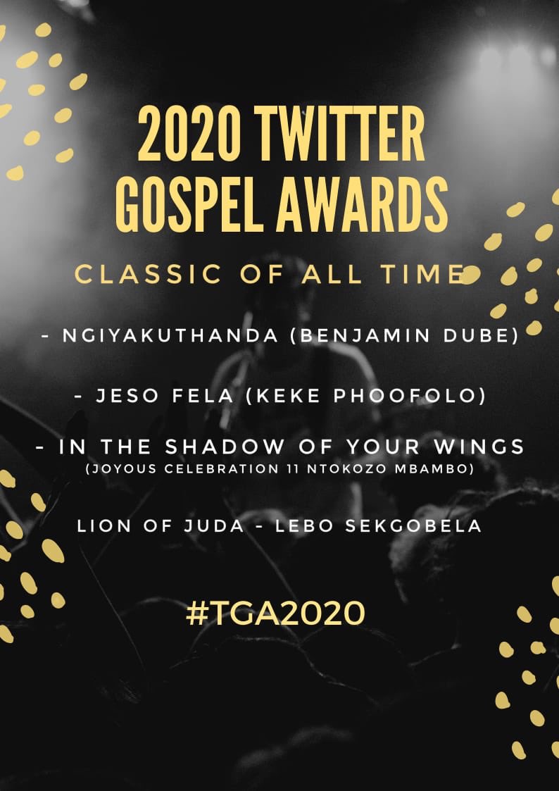 The nominees for Best Gospel Classic of all times  #TGA2020  #TGA2020